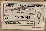 Feit Electric 15T6-145 Candelabra Base Clear Finis 15W Lot Of 10. Fixed Price $5.99.
