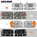 Hecasa Headlights Bumper Lamps For Gmc Sierra 1500 1999-2007 Yukon Xl 2000-2006. Fixed Price $78.00.