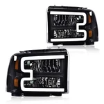 Led Drl Headlights Assembly Ford F250 F350 F450 F550 2005-2007 Clear Lens Black. Fixed Price $193.99.
