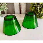 Emerald Green Glass Cone Lamp Shades Set Of Two Replacement Parts. Fixed Price $58.00.