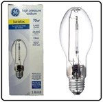 Ge 70 Watt High Pressure Sodium Bulb Lucalox Clear ED17 S62 Ballast Medium Base. Fixed Price $13.49.