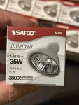 Lot Of Satco 35W 12V Fl 38 Halogen S4176 Light Bulbs 3,000 Hours. Fixed Price $40.00.