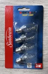Sunbeam Mightybulb 5W Night Light Crystal Bulbs 4 Pack Candelabra Base New. Fixed Price $7.25.