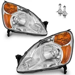 Pair Headlights For 2002-2004 Honda Cr-v Crv Sport Utility 4-DOOR Chrome W/bulbs. Fixed Price $99.98.