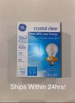 Ge Crystal Clear 60W (uses 43W) A19 (2 Bulbs). Fixed Price $18.00.