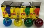 Lot Of 4 Satco Light Bulbs S6080 S6081 S8062 S8063 Blue Green Red Yellow. Fixed Price $19.99.
