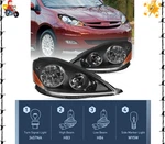 Headlight Assembly Compatible 2006-2010 Sienna Black Housing + Amber Reflector. Fixed Price $268.90.