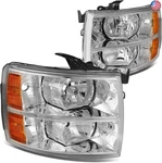 Dna Motoring HL-OH-CSIL07-CH-AM Pair Of Chrome Amber Headlights Compatible With. Fixed Price $202.80.