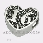 Authentic Lori Bonn Bons Silver 16 Candles Slide Charm 29929 Lmtd. Fixed Price $39.00.
