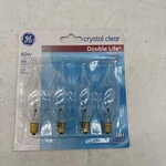4 Ge Crystal Clear Flame Tip Ca-type Light Bulbs W/candelabra Base. Fixed Price $9.90.