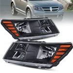 Pair Headlights Assembly W/ Black Housing Clear Lens For 2009-2020 Dodge Journey. Fixed Price $72.88.