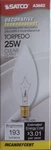 Pack A3682 Satco Incandescent Torpedo Bulb (lot Of 3) 25W 193 Lumens New. Fixed Price $12.95.