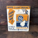 Original Vintage Light Bulbs Display Sign Metal Double Sided. Fixed Price $389.00.