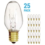 25 Pack Night Light Bulbs 7C7 7W Watt 120V Volt Candelabra E12 Base Clear. Fixed Price $14.75.