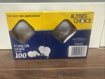4 Pack 100W Soft White Bulbs Buyers Choice Nip. Fixed Price $20.00.