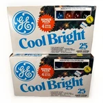 Vtg Ge Cool Bright 25 Light Christmas Indoor Outdoor C7 Multicolor Sets **. Fixed Price $127.50.