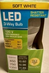 Intertek (5W 8W/ 14W) - Led Soft White 3 Way Light Bulb (40W/60W/100W). Fixed Price $5.02.