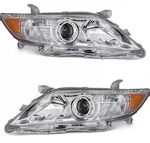 Compatible With 2010 2011 Toyota Camry Headlights Chrome Housing AMBER(583). Fixed Price $52.00.