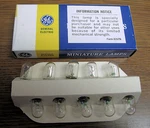 Two Boxes Ge 1843 Lamp 28 Volt .56 Watt Bayonet Incandescent Light Bulb. Fixed Price $5.00.
