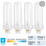 Pack Replaces Philips 383273 13W/835/4P/ALTO Double Tube 4-PIN G24Q-1 Soft White. Fixed Price $13.29.