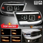 Black Fits 2009-2018 Ram 1500 2500 3500 Switchback Led Tube Projector Headlights. Fixed Price $318.38.