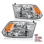 Headlight Assembly, 2009-2018 Dodge Ram Chrome Housing Amber Reflector. Fixed Price $140.73.