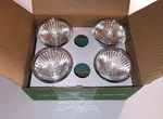 New 4 Pack GU10 Base Bulbs 50 Watt Flood Spotlight Warmer Sinvic. Fixed Price $9.85.