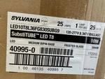 25 Piece Sylvania 40995 LED10T8L36FG830SUBG9 36" 10W 120/277V G13 3K Plug Play. Fixed Price $320.00.