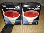2-PACK 100W Feit Electric Outdoor Colored Accent Floodlights. BR38, Open Box. Fixed Price $9.99.