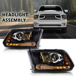 Oe Style Projector Headlights For 2013-2018 Dodge Ram, Black Housing Led Drl Set. Fixed Price $187.99.