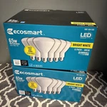 Ecosmart 65-WATT Equivalent BR30 Dimmable Led Light Bulbs, Bright White Lot Of 2. Fixed Price $22.00.