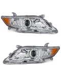 Headlight Assembly Pair For 2010-2011 Toyota Camry Clear Lens Chrome Housing .... Fixed Price $142.96.