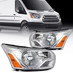 Headlights W/bulbs 2015-2023 Ford Transit 150 250 350 Chrome Housing Pair. Fixed Price $135.99.