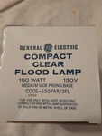 Ge 150PAR/3FL Compact Clear Flood Lamp Watt, Medium Side-prong Base, 19503. Fixed Price $24.99.