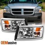For 2008-2011 Dodge Dakota Pickup Halogen Headlights Lamps Left + Right. Fixed Price $124.99.