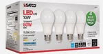 Pack Satco A19 Led Bulbs (S28563) 10W, E26 Base, 90CRI, 12 Total. Fixed Price $54.00.