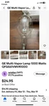Ge Multi-vapor Lamp Watts QFG561MVMR1000. Fixed Price $40.00.