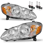 Headlights W/bulbs For 2003 2004 2005 2006 2007 2008 Toyota Corolla Halogen H.... Fixed Price $163.79.