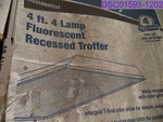 Damaged Box Metalux 4-LAMP Fluorescent Recess Troffer 2' 4' P/n 2GR8432R. Fixed Price $80.35.