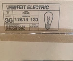Feit Electric 11S14-130 Clear Light Bulbs 11W 130V, 36 Count Pack. Fixed Price $17.24.
