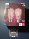New Philips Dimmable Vintage Led 40W 2 Pack ST19 Bulb Medium Base Clear Glass. Fixed Price $10.98.