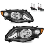 Pair Headlights Assembly Black For 2009-2010 Toyota Corolla Headlamps, W/bulbs. Fixed Price $75.99.