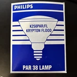 K250PARFL Phillips Krypton Watt PAR38 120 - 130 Volt Flood Lamp. Fixed Price $30.00.