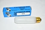 New Extra T-10 Tubular Bulb Pre-tested 130V 40W Inside Frosted Brass Base 60517. Fixed Price $9.99.
