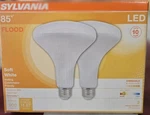 2 Sylvania 85-WATT Soft White Dimmable BR40 Led Flood Lights Uses 13W. Fixed Price $28.88.