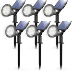 Bright Solar Spot Lights 21 Leds, Waterproof 2-IN-1 Outdoor Lighting (6 Pack). Fixed Price $129.99.