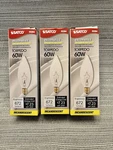 Lot Of Satco S3284 60W Clear Torpedo Candelabra Small Base. Fixed Price $24.98.