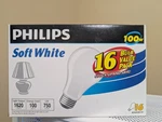 Philips Incandescent 100W Soft White Light Bulbs - A19 16 Pack New Box. Fixed Price $120.00.
