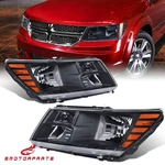 Pair Black Housing Headlights Front Lamps Assembly For 2009-2020 Dodge Journey. Fixed Price $74.89.