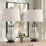 Franklin Iron Works Arian Bronze And Mercury Glass Table Lamps Set Of 2. Fixed Price $182.95.